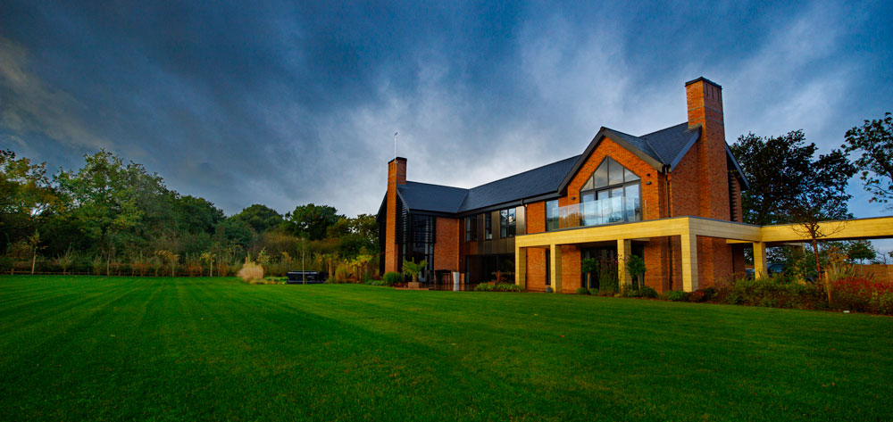 Rear of luxury new build home in cheshire